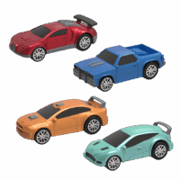 Turbocharge Stock Cars (4 Pack), 4 inches