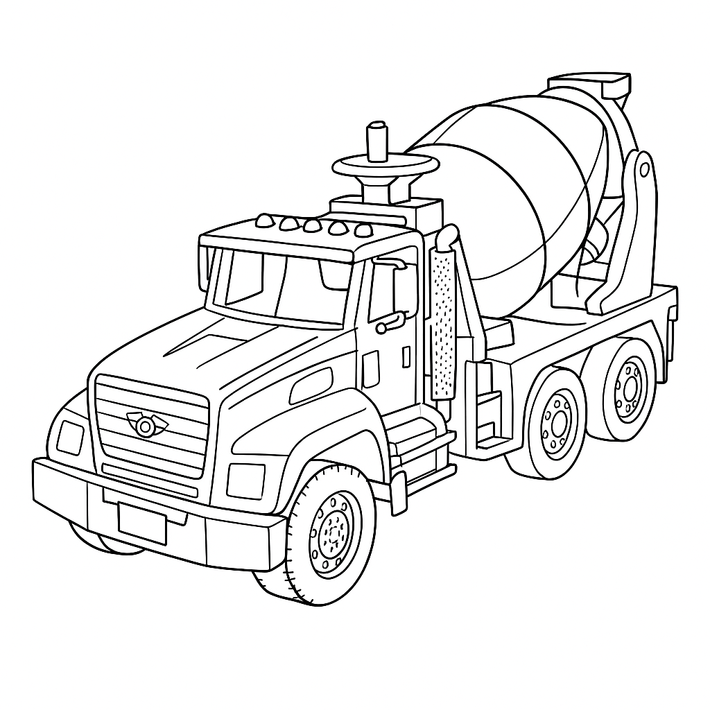Cement Mixer Coloring Pages from DRIVEN by Battat