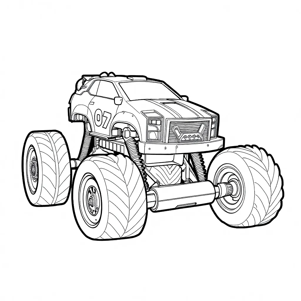 monster truck coloring sheet DRIVEN by Battat Cyborg toy
