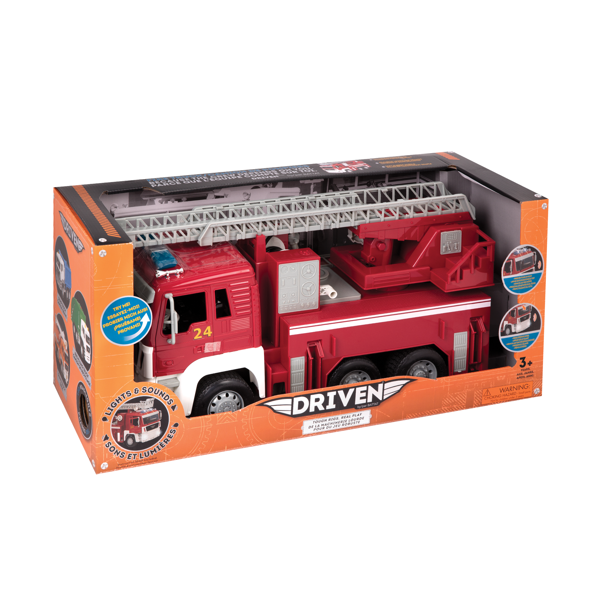 Details about   Yoowon Fire Truck Vehicle Toy Sound Lights Friction Power Construction Extending 