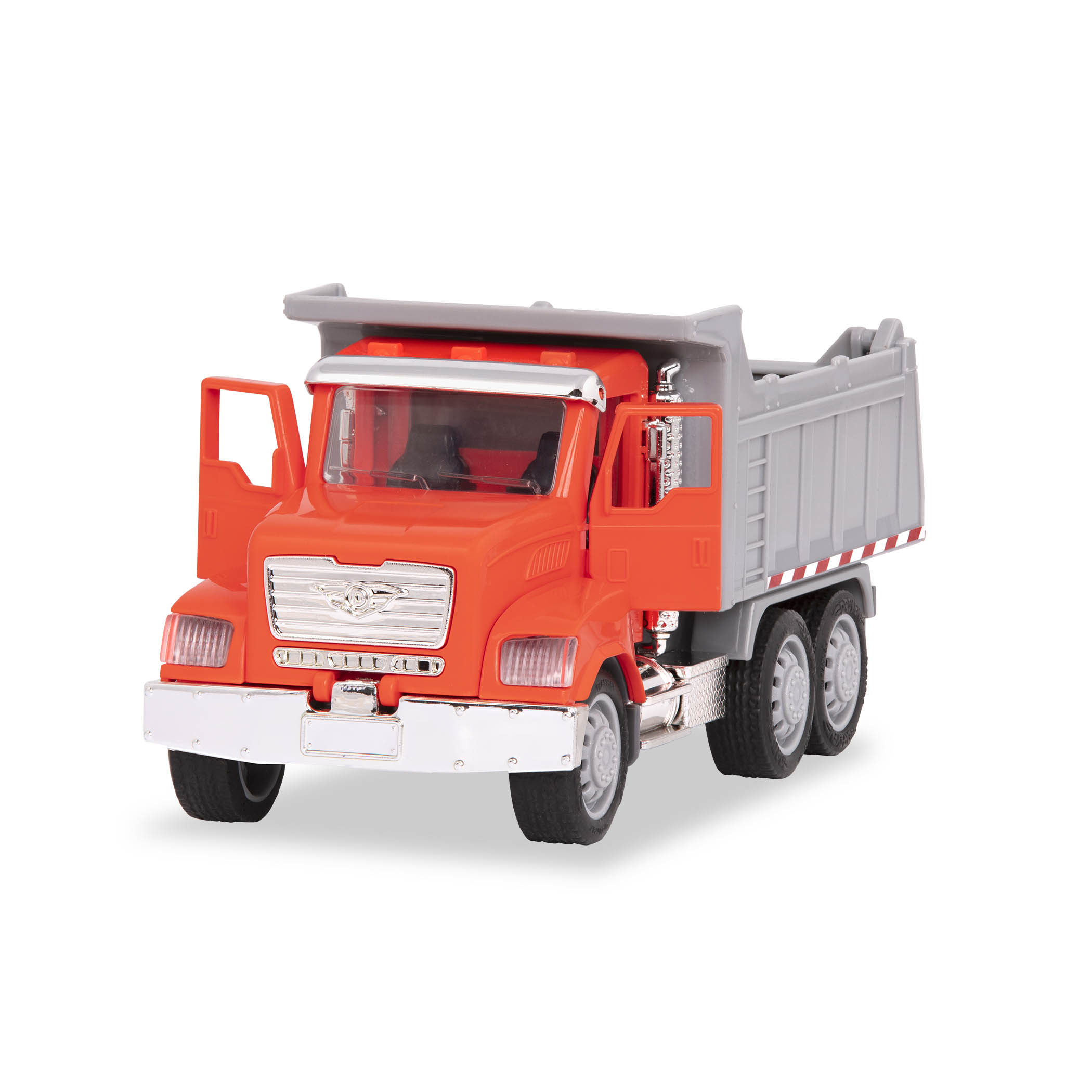 Driven Micro Series Toy Dump Truck Lights and Sounds Orange Grey by Battat 