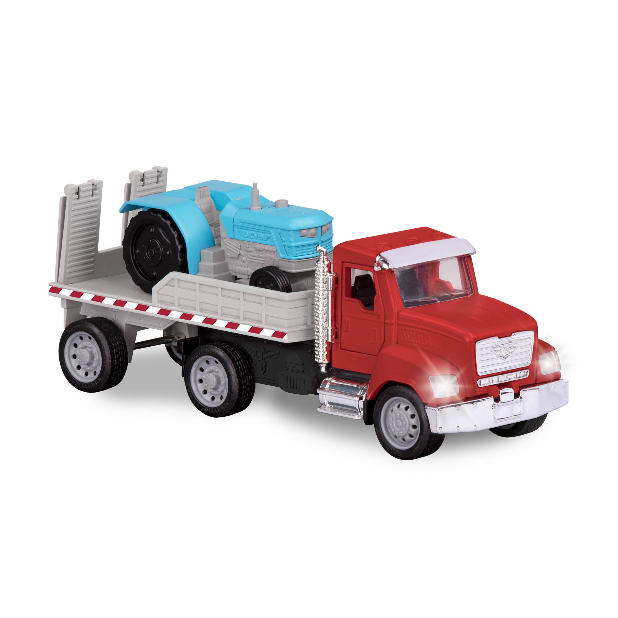 Micro Flatbed Truck WH1073Z Tractor Trucks and Construction Toys for Kids Aged 3 and Up Ramps Lights and Sounds Nylon/A 