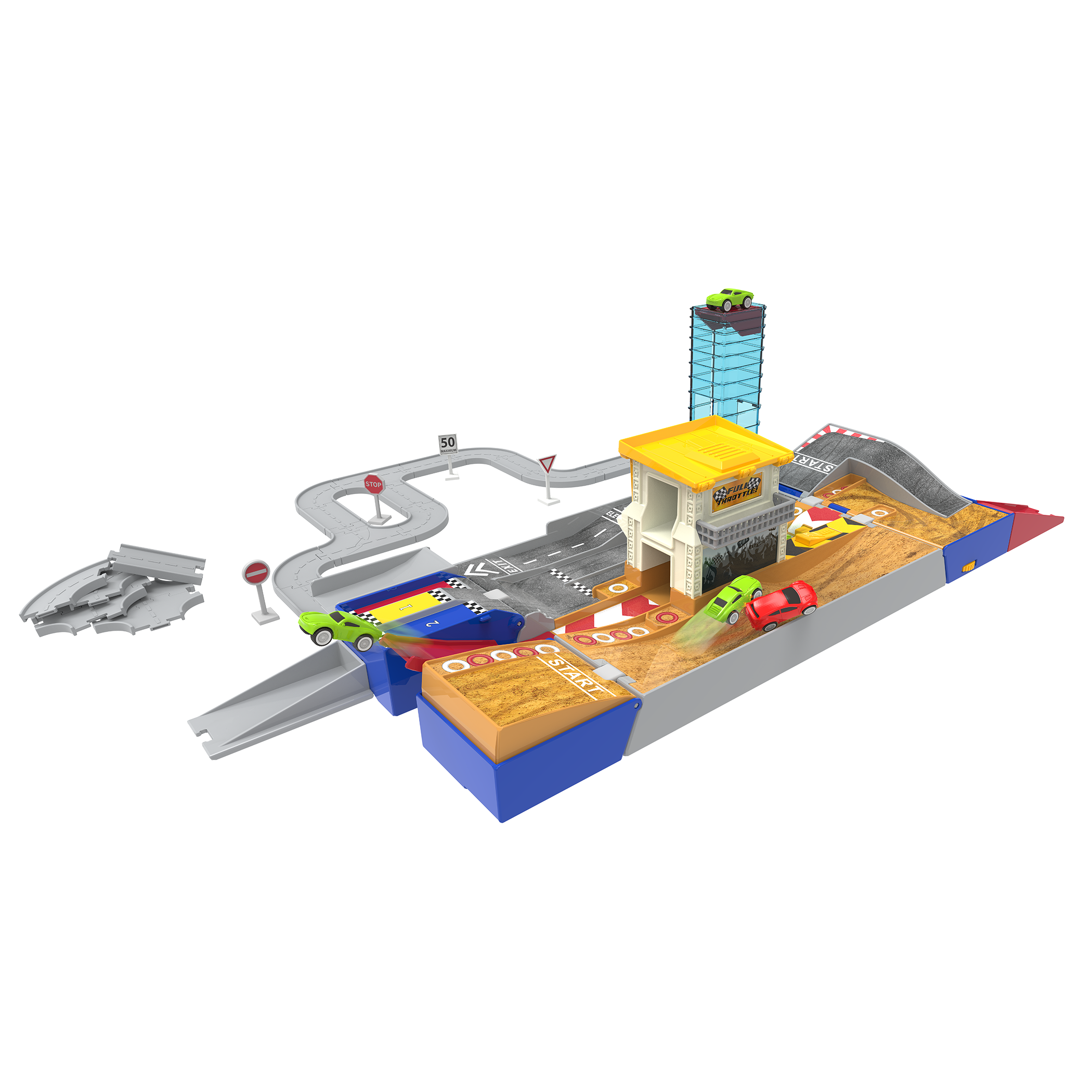 Safe & Clean City Crew, Track Playset with Toy City Vehicles