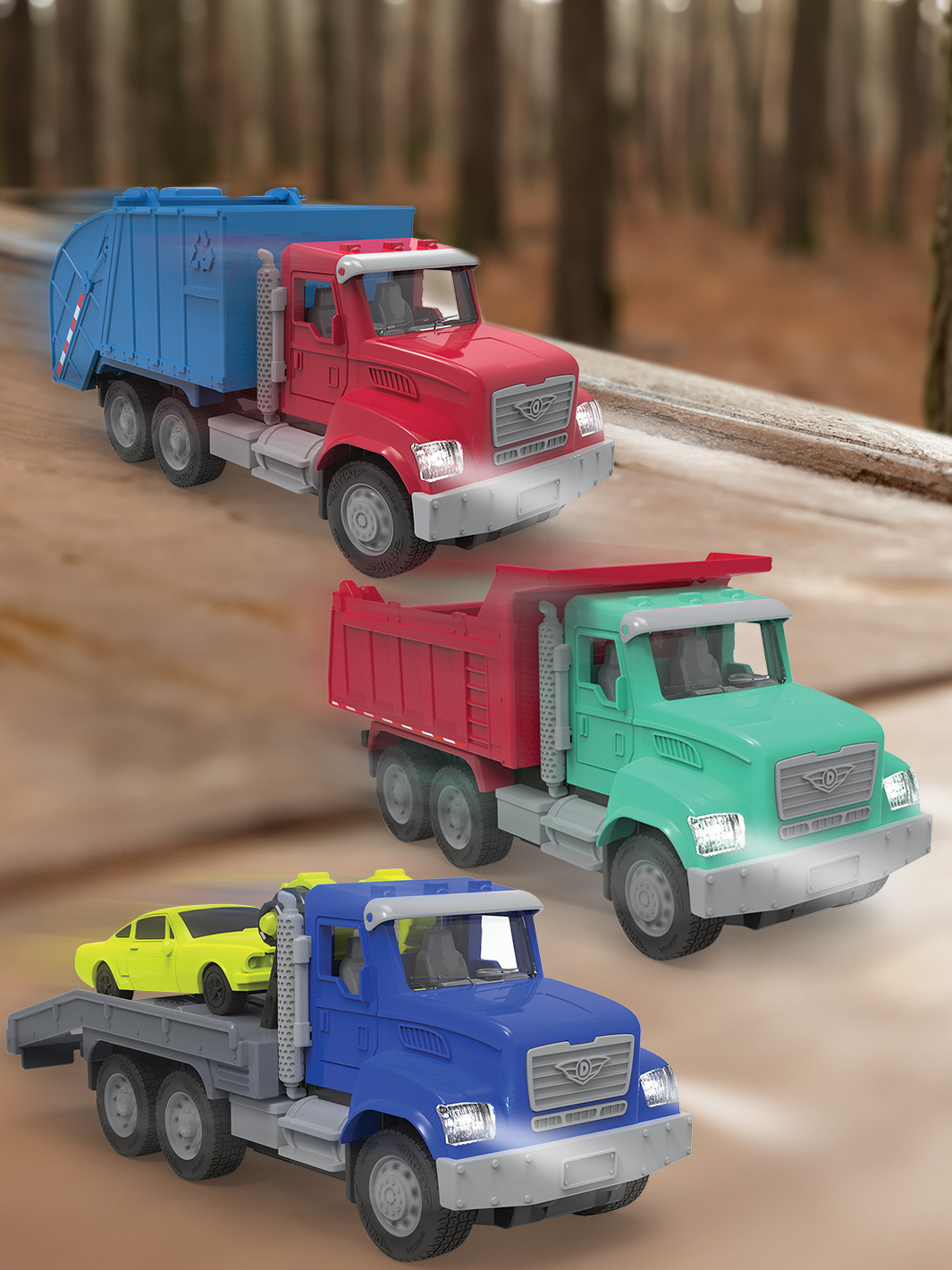 5 Pack Cars Toys for 2 3 4 5 6 Years Old Toddlers Boys and Girls Gift, Big  Transport Truck with 4 Small Cute Pull Back Trucks, with Sound and Light