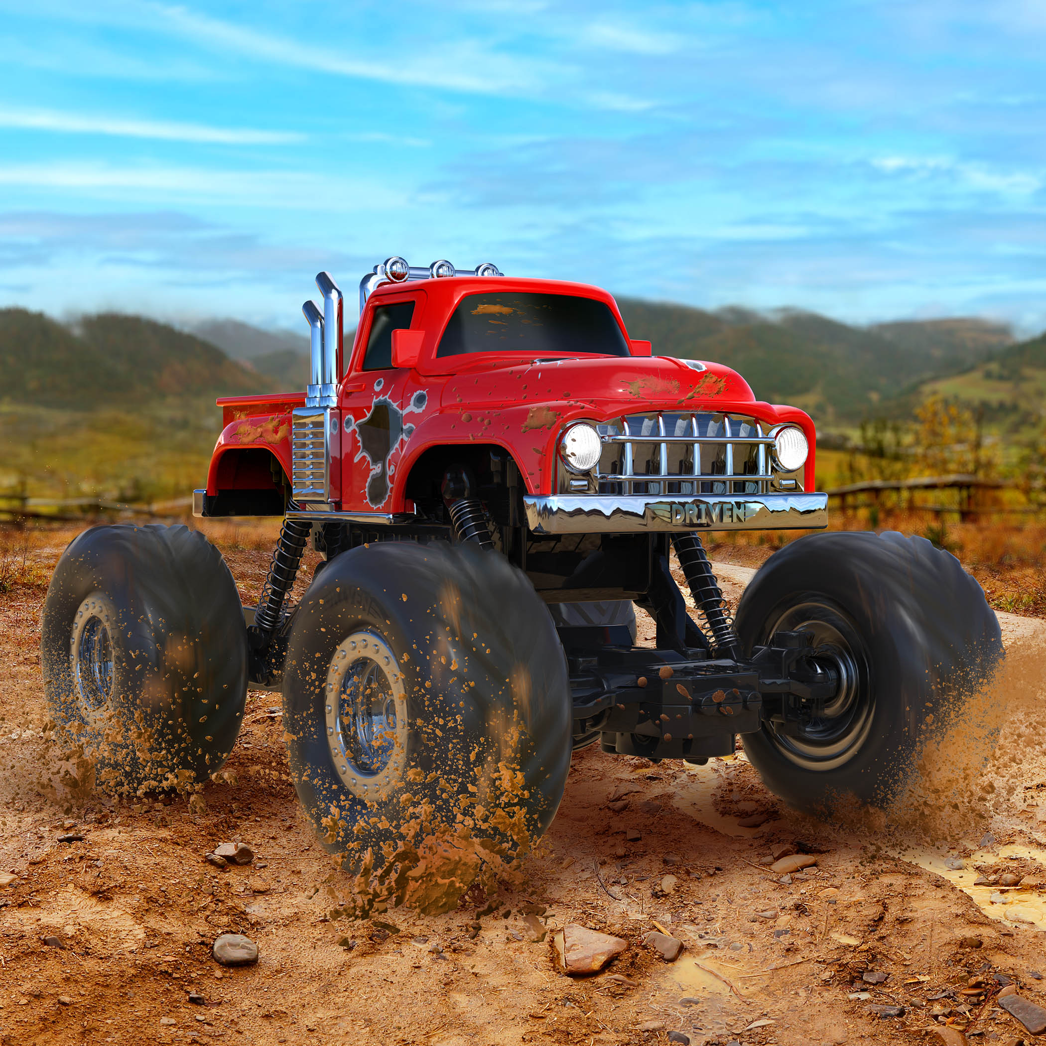 Red monster truck blaze online