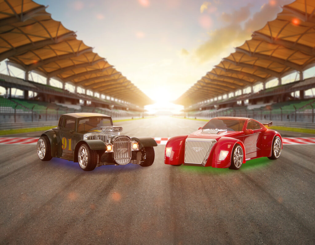 DRIVEN RC race cars on imaginary track, how do electric cars work