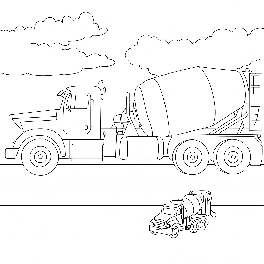 Cement Mixer Coloring Pages from DRIVEN by Battat