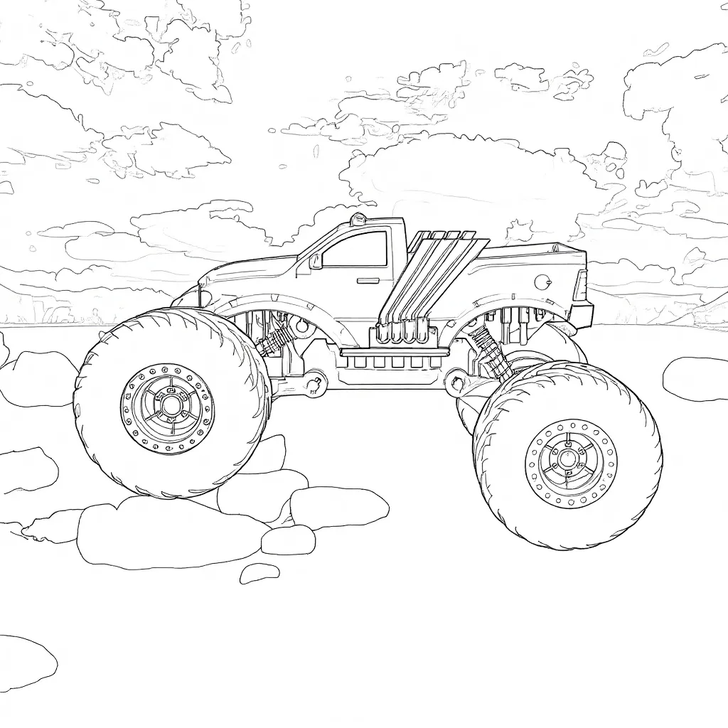 monster truck coloring sheet DRIVEN by Battat Waves toy